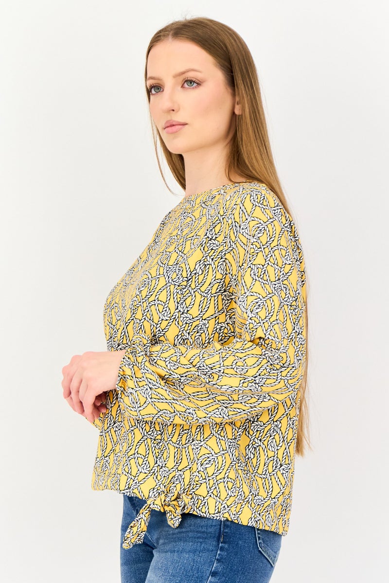 VERO MODA I Scenery By Vero Moda Women Crew Neck Allover Print Long Sleeve Blouse, Multicolor - Image 2