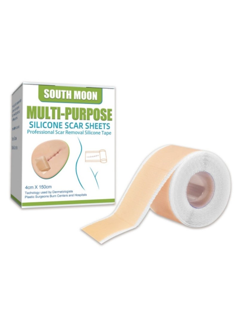 ساوث مون رقعة الندبات المصنوعة من السيليكون لإزالة الندبات التجميلية الفعالة لإزالة الندبات الناتجة عن العمليات القيصرية وندوب الحروق وغيرها من الندبات المتبقية من الجل بشريط لاصق غير مؤلم (4 سم × 1.5 متر) - Image 5
