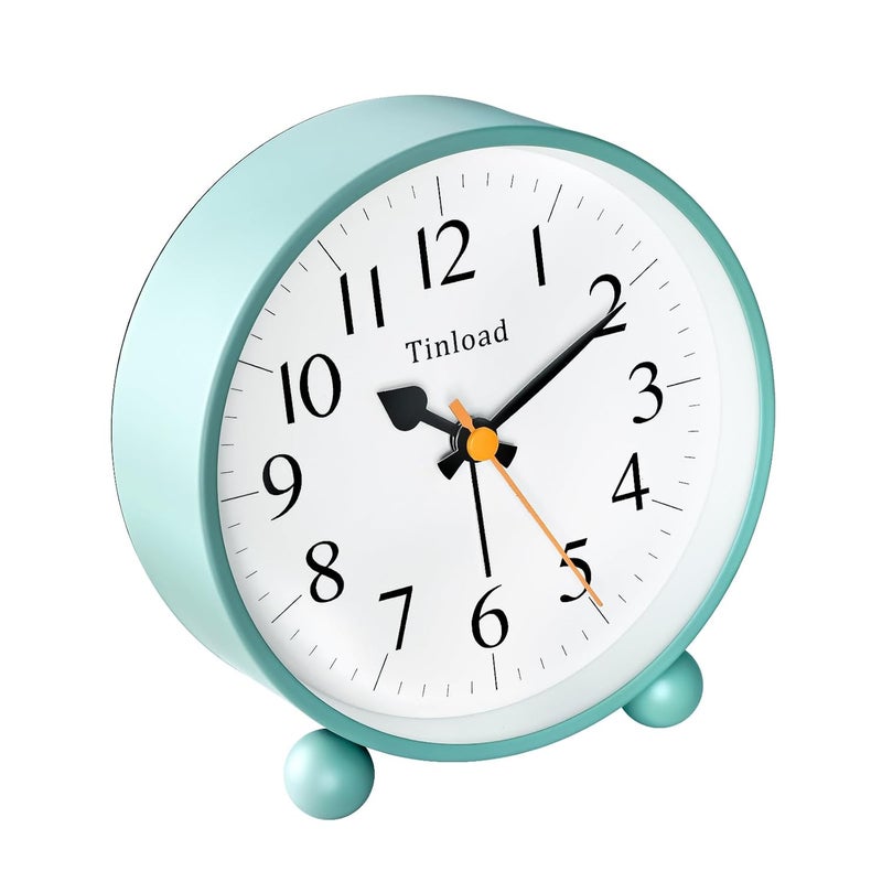Tinload 45 Vintage Retro Analog Alarm Clock Super Silent Non Ticking Small Clock with Night Light Snooze Battery Operated for Living Room Bedroom Bedside Desk Gift Clock - Image 3