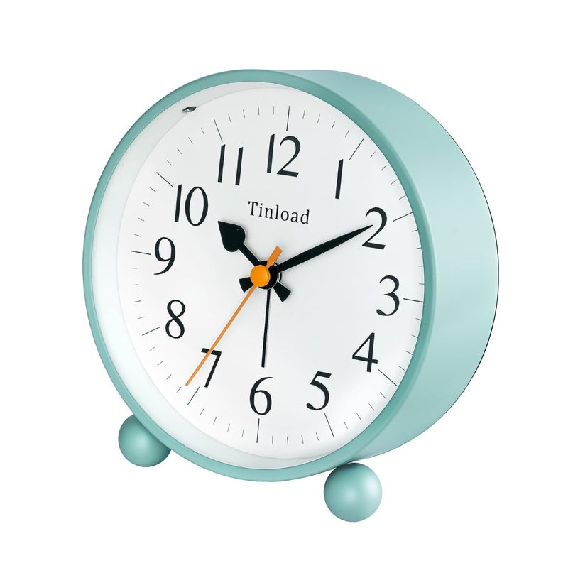 Tinload 45 Vintage Retro Analog Alarm Clock Super Silent Non Ticking Small Clock with Night Light Snooze Battery Operated for Living Room Bedroom Bedside Desk Gift Clock - Image 2