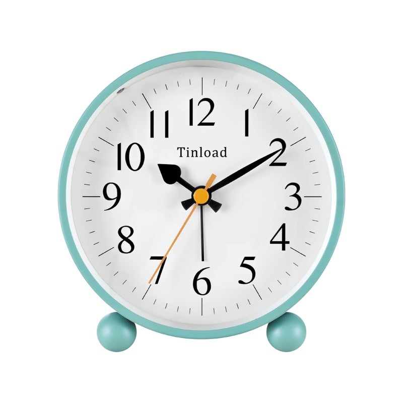 Tinload 45 Vintage Retro Analog Alarm Clock Super Silent Non Ticking Small Clock with Night Light Snooze Battery Operated for Living Room Bedroom Bedside Desk Gift Clock - Image 1