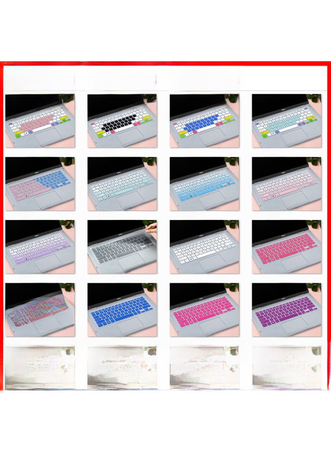 Generic - Applicable To Dell Burning 7000-15 Travel Box G5 Lingyue 5410 Notebook Silicone Keyboard Protective Film 5510 Customization-Color:Colorful Pink (HS-277)-Size:j279 5510 - Image 1