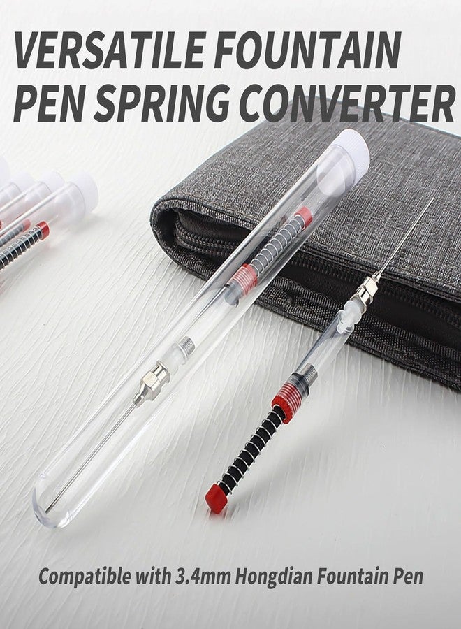 YAFIYGI 10 Packs Fountain Pen Ink Syringe Filler Spring Converter with Removable Blunt Needle Tip Refill and Convert Your Pen with Converter Adapter - Image 3
