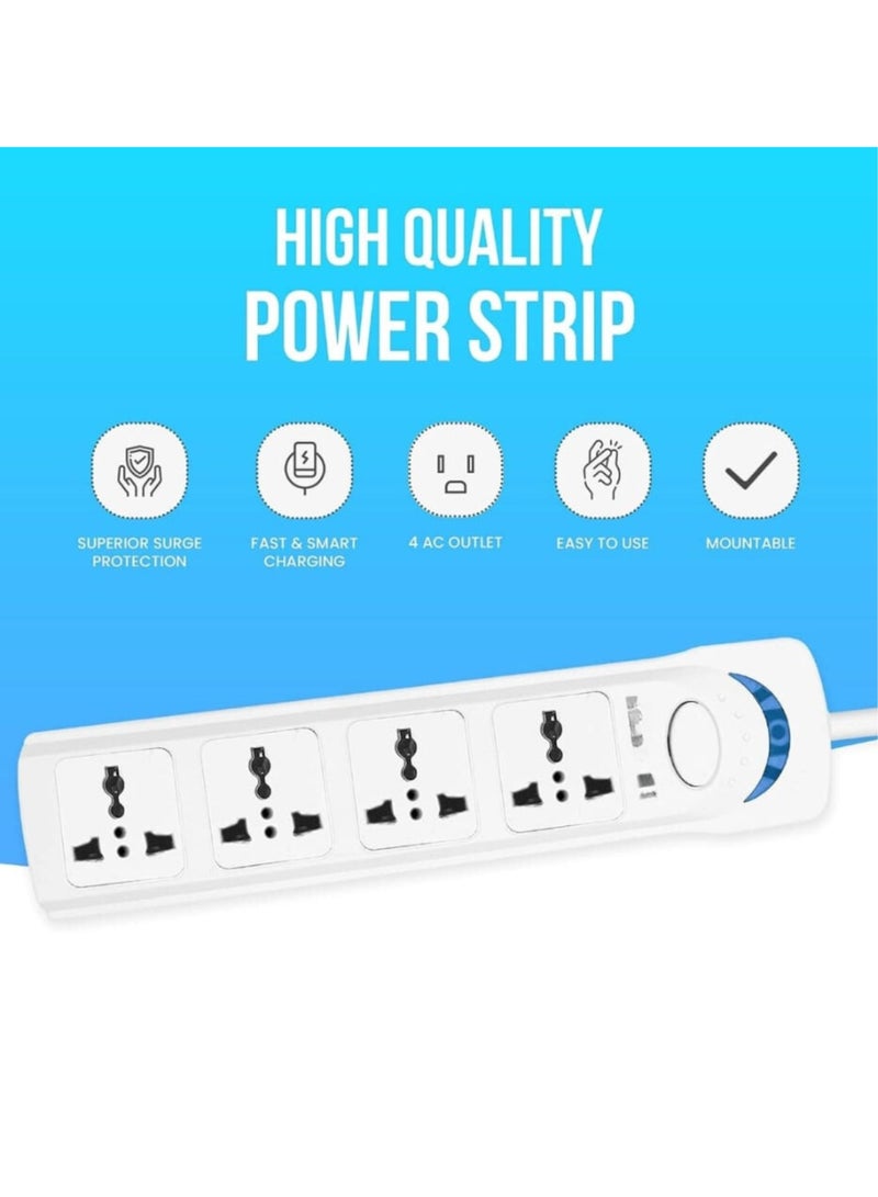 Deep Multi Plug Power Extension Adapter 5 Way Universal Wall Uk 3 Pin Socket For Home Office And Kitchen with 5m long cable - Image 2