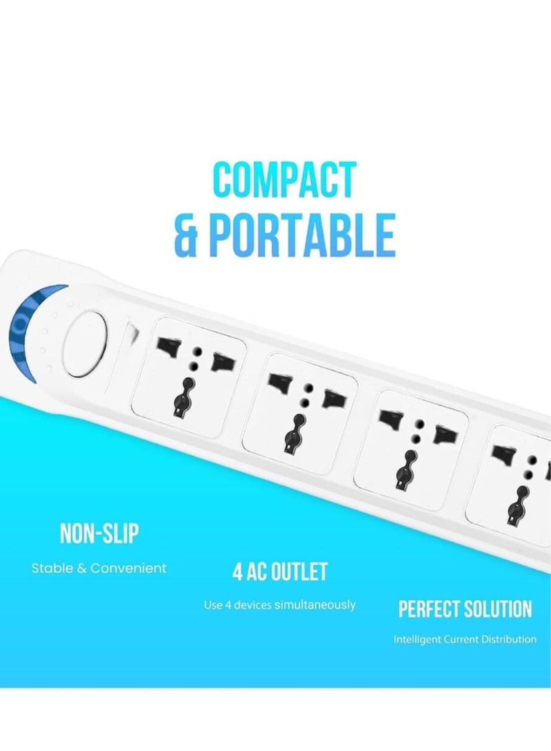 Deep Multi Plug Power Extension Adapter 5 Way Universal Wall Uk 3 Pin Socket For Home Office And Kitchen with 5m long cable - Image 3
