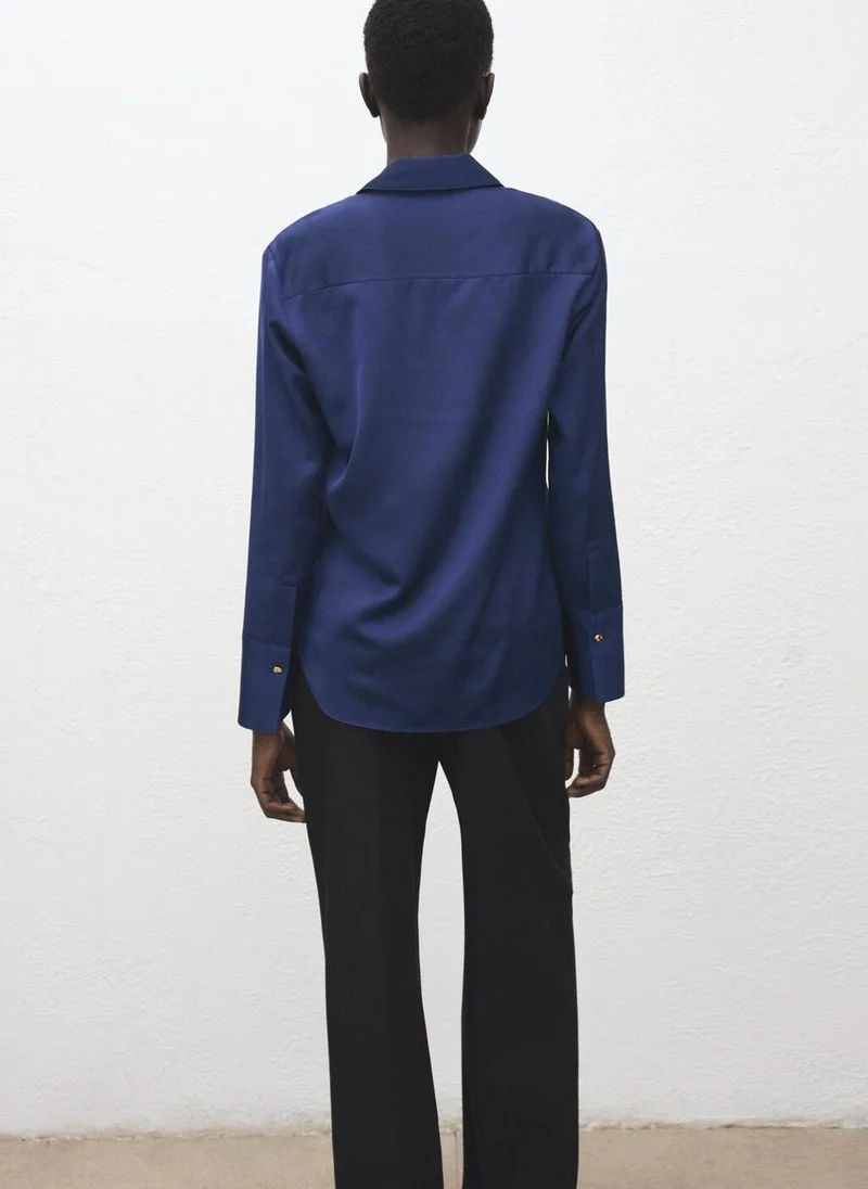 MANGO Satin finish flowy shirt