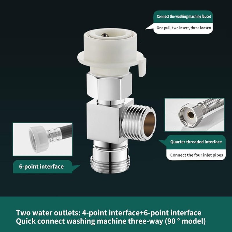 محول صنبور الغسالة مقسم المياه جهاز تحويل المدخل لون E - Image 5