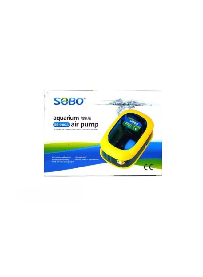 سوبو مضخة هواء لحوض السمك من SOBO – (SB-9903A / SB-9905A) – مضخة أكسجين بفتحة واحدة أو فتحتين لحوض الأسماك - Image 3