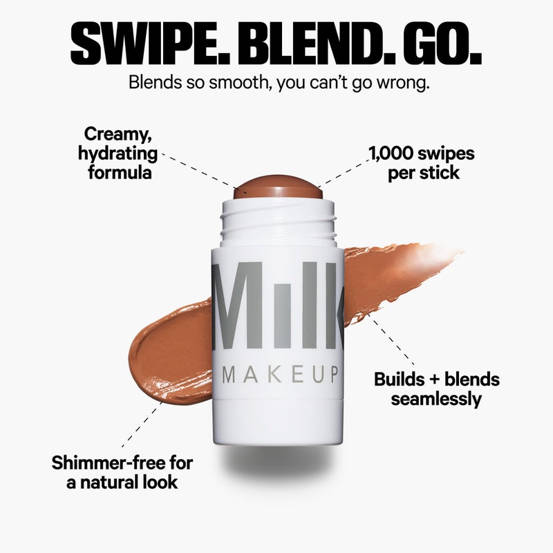 Milk Makeup Matte Bronzer - Buildable Cream Bronzer Stick with Mango Butter + Apricot Oil - Hydrating, Multi-Use Formula for a Sunkissed Glow - Blaze, 0.19 oz - Image 2