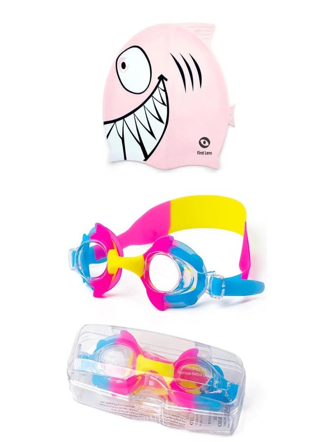 First Lens Fishy Shark Swimming Set For Kids -A4-K008 (Age 4 to 12) - Pink - Image 1