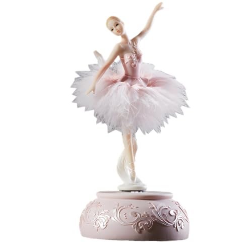 Briskfeel Enchanting Ballerina Music Box Ballerina Rotates with Mechanical Movement - Swan Lake Melody, Feathered Tutu Musical Box for Elegant Home Decor and Gift (6# Ballet Pink) - Image 1