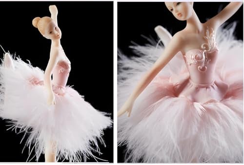 Briskfeel Enchanting Ballerina Music Box Ballerina Rotates with Mechanical Movement - Swan Lake Melody, Feathered Tutu Musical Box for Elegant Home Decor and Gift (6# Ballet Pink) - Image 5