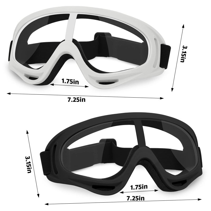 YSCare 2 Pack Protective Goggles,Safety Glasses Eyewear,Protective Eyewear with Clear Lens and Adjustable Strap,Compatible with Nerf Guns for Kids Teens Game Battle Christmas Gift - Image 2