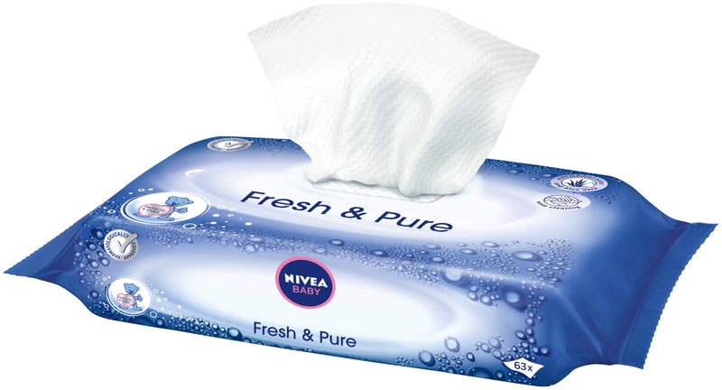 Nivea Baby Fresh & Pure Wet Wipes 63x - Image 2