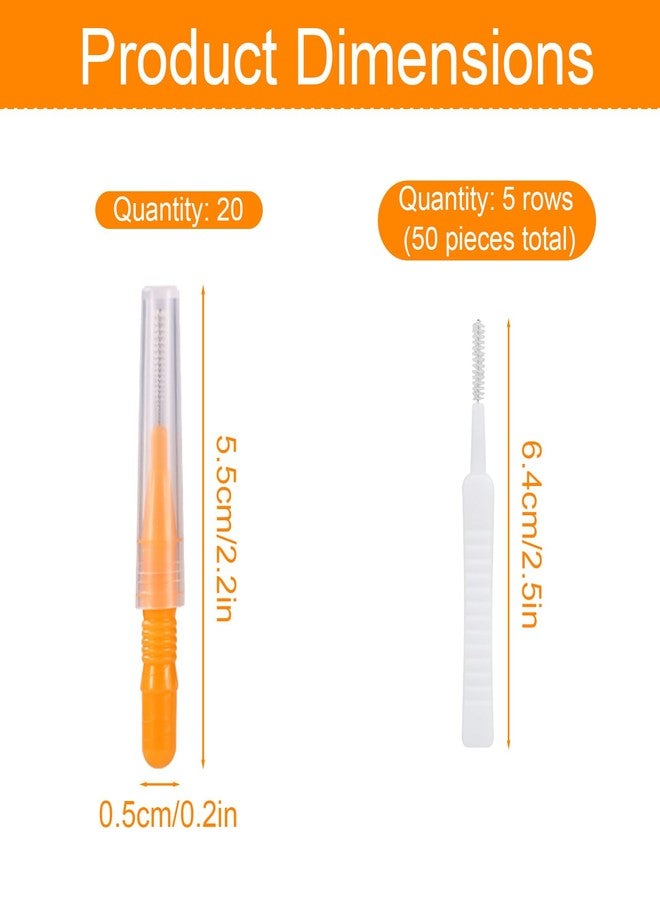 lasuroa 70pcs Shower Head Cleaner Tools, 2 Styles Showerhead Cleaning Brushes Picks Bathroom Household Accessories for Unclogging Tiny Nozzles Small Holes Faucets Sink Gaps(Orange & White) - Image 2