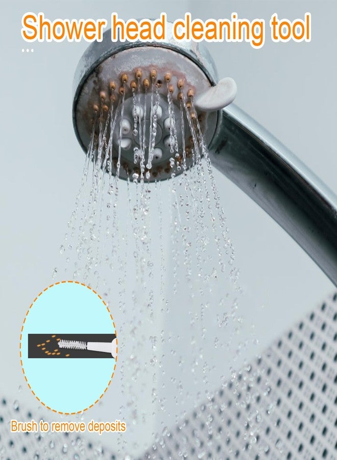lasuroa 70pcs Shower Head Cleaner Tools, 2 Styles Showerhead Cleaning Brushes Picks Bathroom Household Accessories for Unclogging Tiny Nozzles Small Holes Faucets Sink Gaps(Orange & White) - Image 5