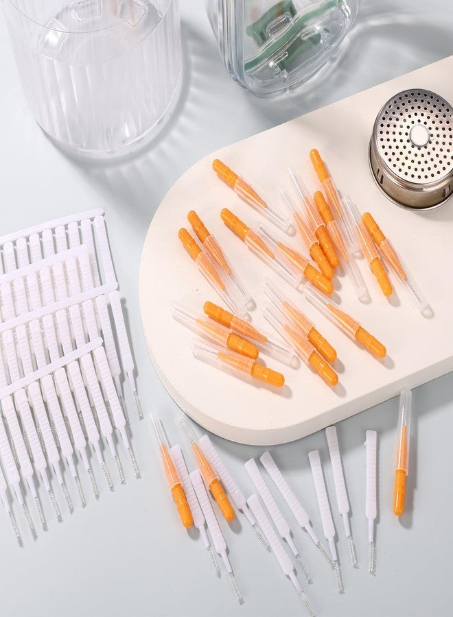 lasuroa 70pcs Shower Head Cleaner Tools, 2 Styles Showerhead Cleaning Brushes Picks Bathroom Household Accessories for Unclogging Tiny Nozzles Small Holes Faucets Sink Gaps(Orange & White) - Image 3