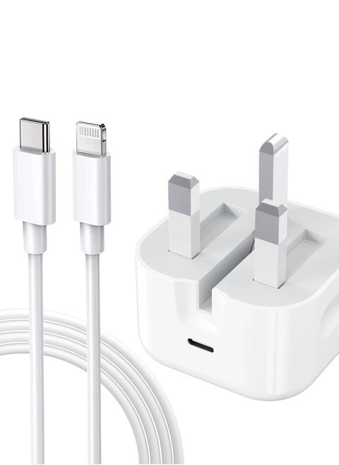 iPhone 20W Fast Charger | USB C Wall Fast Charger with 1m USB C to Lightning Cable Compatible with iPhone 14/14 Pro/14 Pro Max/13/12/SE2020/11/XR/XS Max/X/iPad