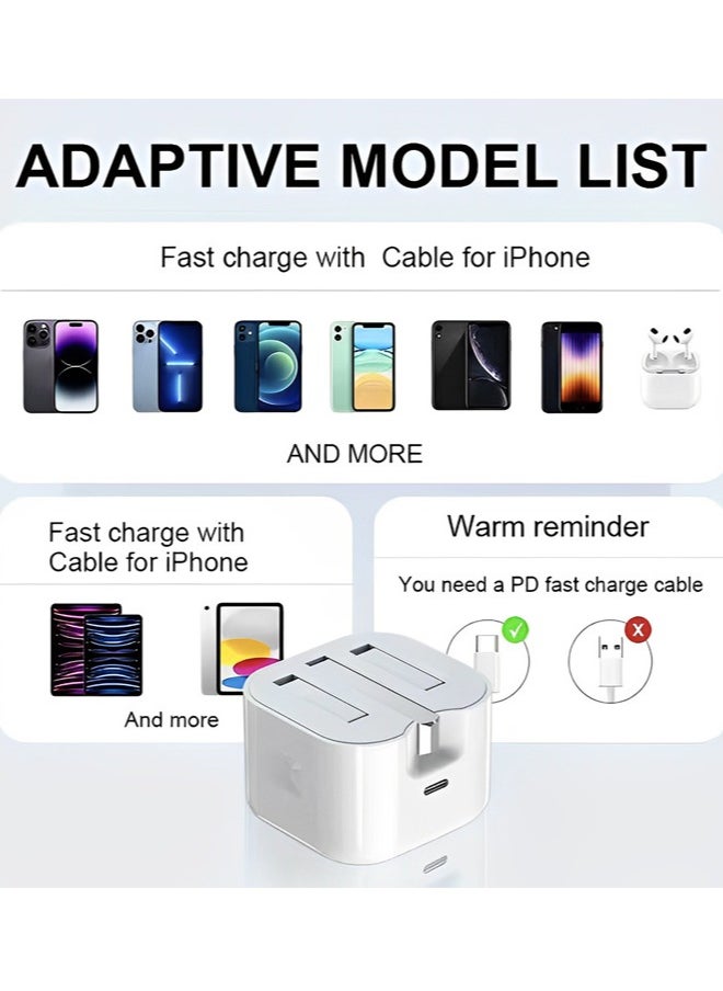 REACLOUD - iPhone 20W Fast Charger | USB C Wall Fast Charger with 1m USB C to Lightning Cable Compatible with iPhone 14/14 Pro/14 Pro Max/13/12/SE2020/11/XR/XS Max/X/iPad - Image 1