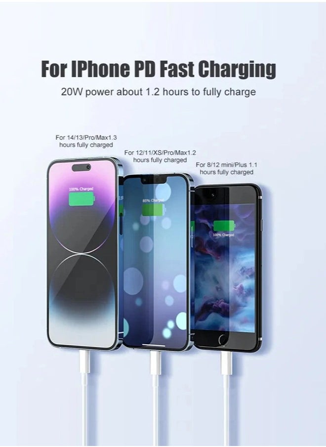 REACLOUD - iPhone 20W Fast Charger | USB C Wall Fast Charger with 1m USB C to Lightning Cable Compatible with iPhone 14/14 Pro/14 Pro Max/13/12/SE2020/11/XR/XS Max/X/iPad - Image 1