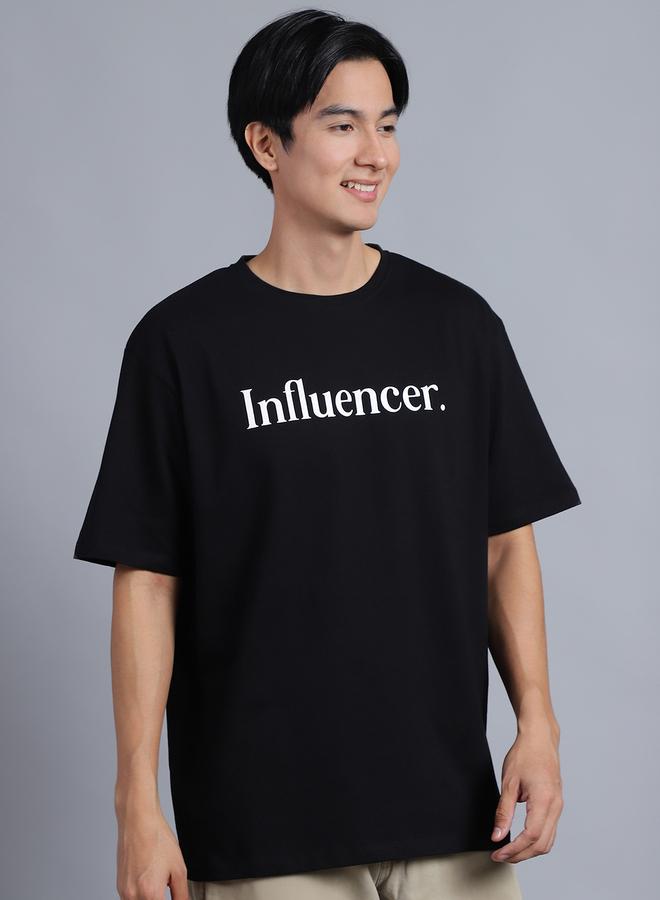 Take Two Men Black Oversized Slogan Print T-Shirt By Door74 - Image 4