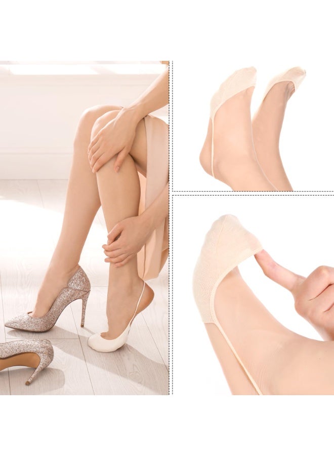 6 Pairs Women No Show Toe Topper Liner Socks, Half Socks with Back Sling & Foot Cushion, Ultra Low Cut for Heels & Dress Shoes - Image 2