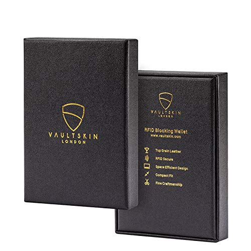 Vaultskin CHELSEA Mens RFID Blocking Slim Leather Card Wallet - Minimalist Front Pocket Cardholder in Navy Blue - Image 4
