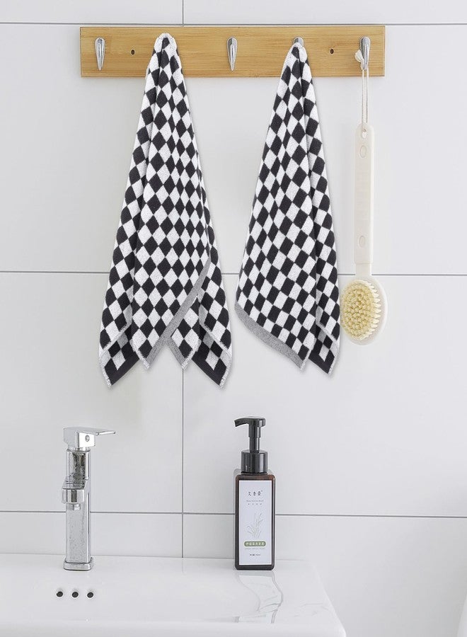 CODOHI 3 Pack Black and White Checkered Hand Towels 100% Cotton Absorbent Soft Decorative Towel for Bathroom Kitchen Home Hotel Beach, 29 x 13.4 Inches - Image 4