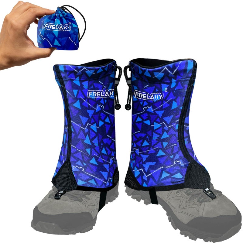 Frelaxy Ultralight Trail Gaiters for Hiking & Running â€“ Breathable, Wear-Resistant Low Shoe Gaiters, Protect Feet from Rocks, Mud, Dust & Debris (Blue) - Image 1
