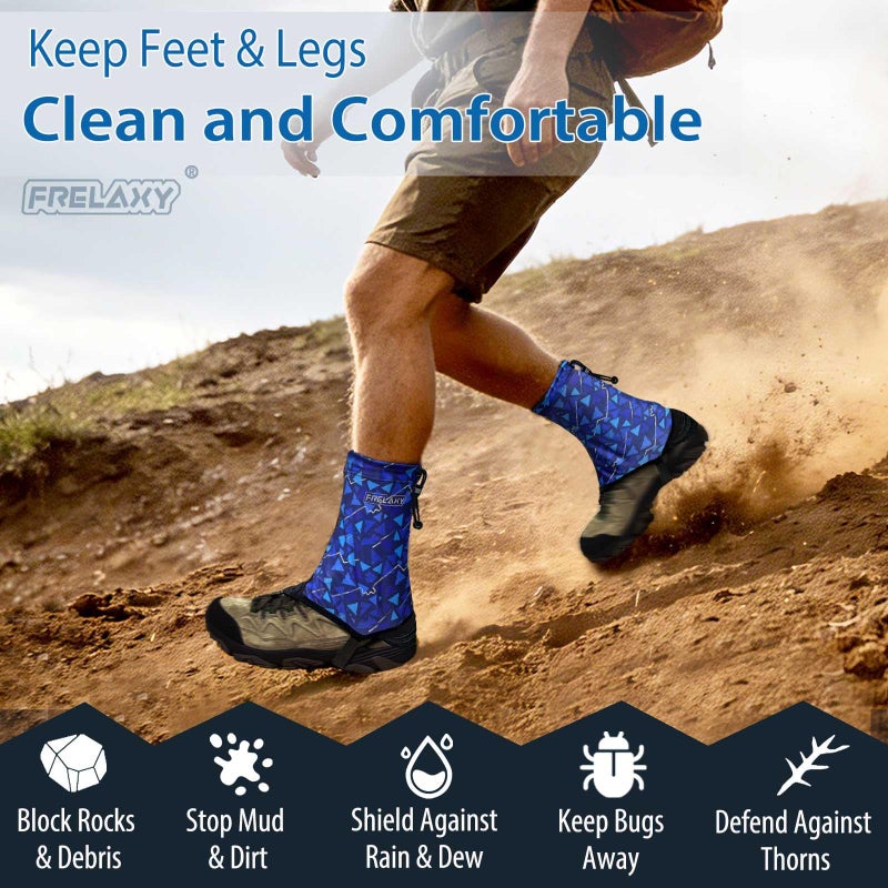 Frelaxy Ultralight Trail Gaiters for Hiking & Running â€“ Breathable, Wear-Resistant Low Shoe Gaiters, Protect Feet from Rocks, Mud, Dust & Debris (Blue) - Image 3