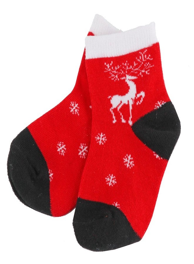 Ehdching 5 Pack Baby Kids Christmas Socks Cotton Blend Xmas Fashion Cartoon Funny Socks 1-3T - Image 3