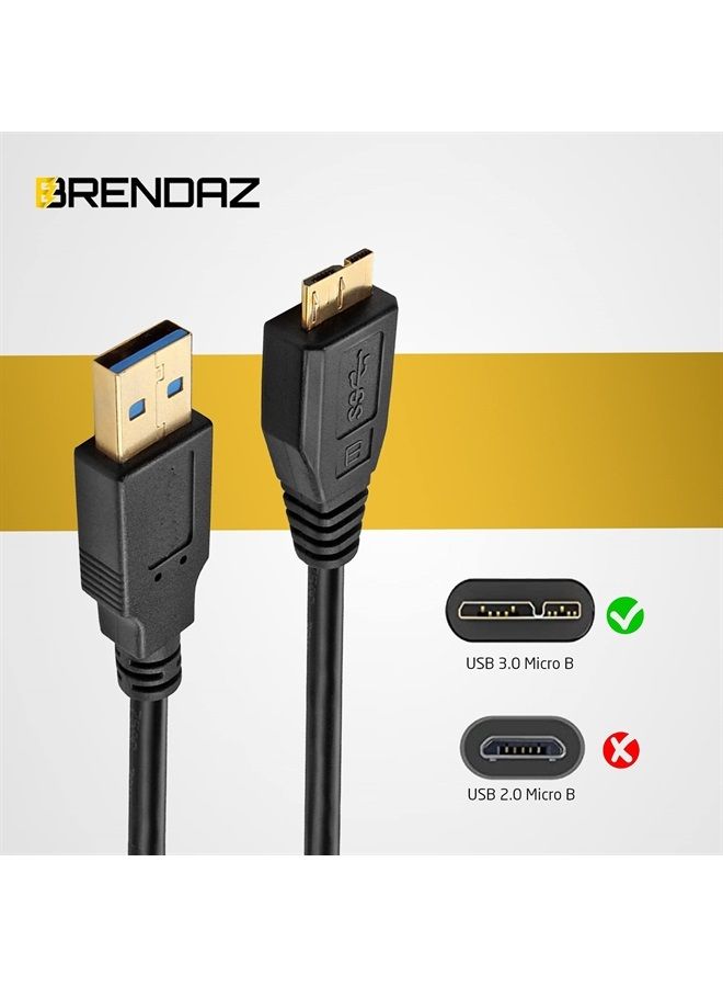 BRENDAZ USB 3.0 Interface Cable, USB 3.0 A to Micro B Compatible with Canon EOS-1D X Mark II, EOS 7D Mark II, 5DS, 5DS R, EOS 5D Mark IV DSLR, Nikon D5 D850 D810A D810 D500, FujiFilm GFX 50S, X-T2 DSLR Camera 