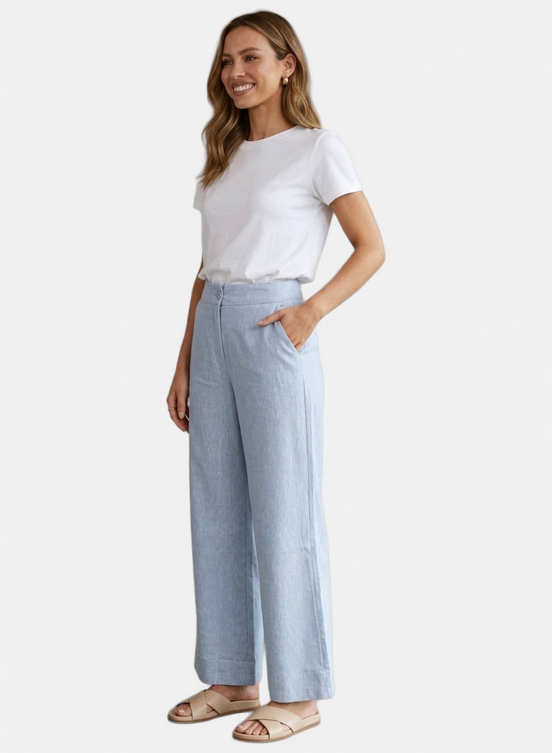 Clue Buttoned Wide-Leg Pants - Image 5