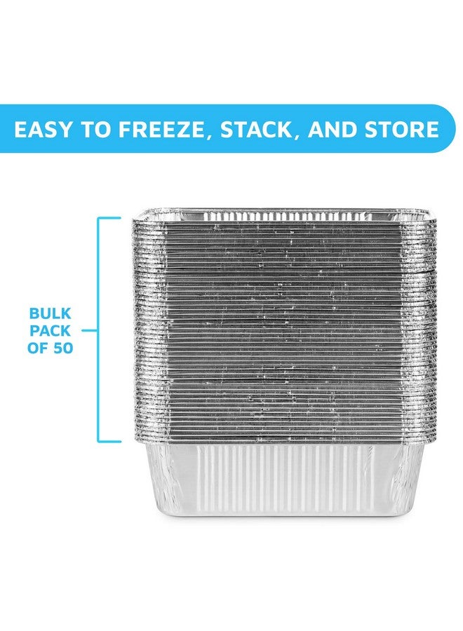 MontoPack Aluminum Disposable Loaf Pans | Deep Standard Size 8.5” x 4.5” Extra Thick Foil Bread Containers for Baking, Food Storage & Takeout | Eco-Friendly & Recyclable | Bulk 50-Pack 2 Pound Trays - Image 4