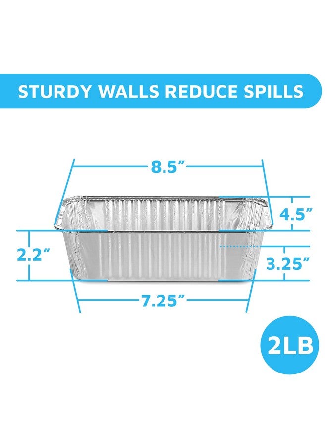 MontoPack Aluminum Disposable Loaf Pans | Deep Standard Size 8.5” x 4.5” Extra Thick Foil Bread Containers for Baking, Food Storage & Takeout | Eco-Friendly & Recyclable | Bulk 50-Pack 2 Pound Trays - Image 2
