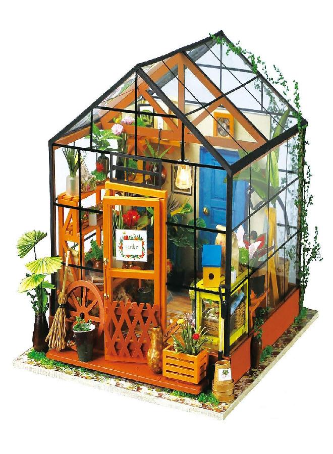 Rolife Rolife Dollhouse DIY Miniature Room Kit-Handmade Green House-Diorama Kit Home Decoration-Miniature Model to Build-Christmas Birthday Gifts for Boys Girls Women Friends (Cathy's Flower House) - Image 1