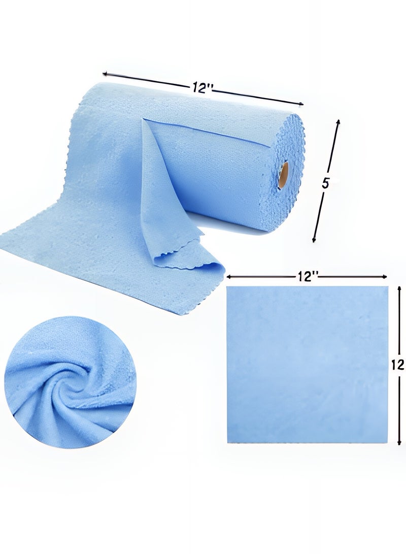 20 20 Planet CARE EVERYDAY Microfiber Cleaning Cloths, Rags Kitchen Towel Dish, Car Wash Kit, Windows, Surface, Bathroom, Absorbent Reusable, All Purpose, Cleaning Supplies - 30 x 30 cm – Blue (50 Sheets Roll) - Image 5