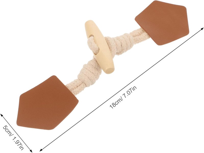 Wooden Toggle Buttons for Coats and Sweaters, 8 Pairs Retro Horn-Style Leather Clothing Toggle Fasteners for Overcoat Sewing and Replacement - Image 2