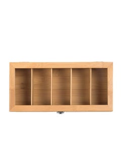 Y&D Tea Canister With Transparent Lid Tea Box Bamboo Tea Storage Box 5-Compartment Multifunctional Wooden Tea Tea Bag Storage Box with Transparent Lid For Any Home Restaurant Office  - Image 5