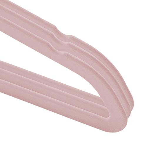 Casafield 50 Velvet Baby Hangers - 11" Size for Infant & Toddler Clothes - Light Pink - Image 3