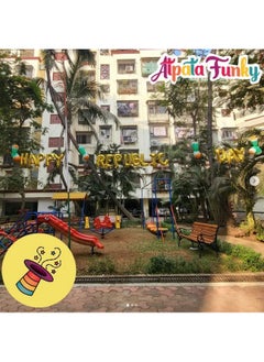 Atpata Funky Atpata Funky Happy Republic Day Text Foil Balloons Set - 4pcs Tiranga Round Foil and 2pcs Indian Flag Shape Balloons for 26th January Celebrations, Perfect Decor for Republic Day Indian Theme Parties!  - Image 3