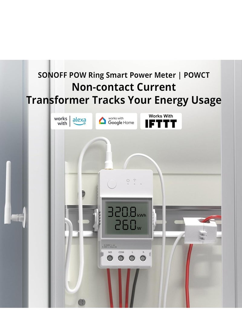 SONOFF SONOFF POWCT Ring Smart Power Meter Switch, Non-Contact AC Current Clamp Meter, Monitor Electricity Usage, Works with Alexa, Google Home - Image 2