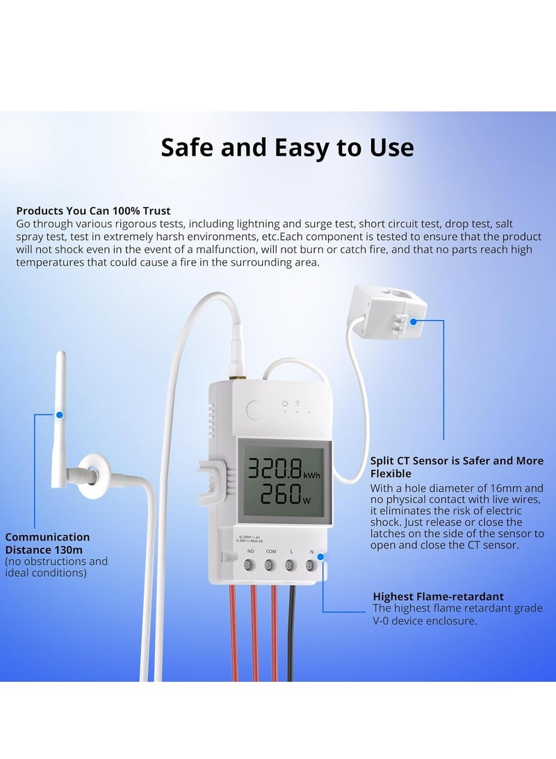 SONOFF SONOFF POWCT Ring Smart Power Meter Switch, Non-Contact AC Current Clamp Meter, Monitor Electricity Usage, Works with Alexa, Google Home - Image 4
