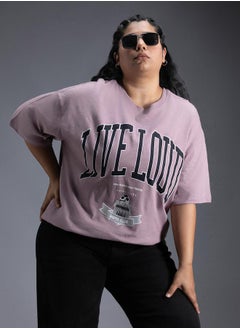 HIGH STAR Plus Size Typography Print Oversized T-Shirt by Styli  - Image 1