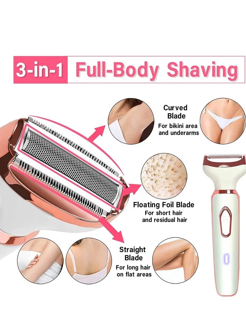 Electric Razor for Women, 4-in-1 Women's Body Hair Removal, Public Shaver Bikini Trimmer Eyebrow Face Underarm, Portable Ladies Shaver, Epilator, USB Rechargeable - Image 5