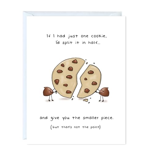 ALY LOU Funny Anniversary & Birthday Card – Sarcastic Greeting Card Blank Inside, Cute & Perfect for Couples, Him, Her, Husband, Wife, Girlfriend, Boyfriend (If I Had Just One Cookie ...) - Image 1