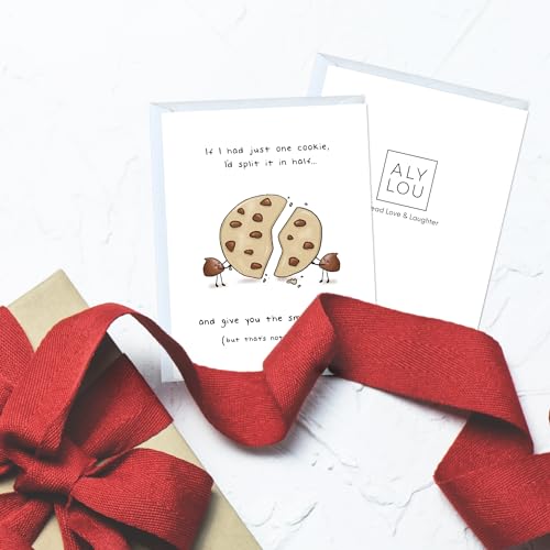 ALY LOU Funny Anniversary & Birthday Card – Sarcastic Greeting Card Blank Inside, Cute & Perfect for Couples, Him, Her, Husband, Wife, Girlfriend, Boyfriend (If I Had Just One Cookie ...) - Image 2