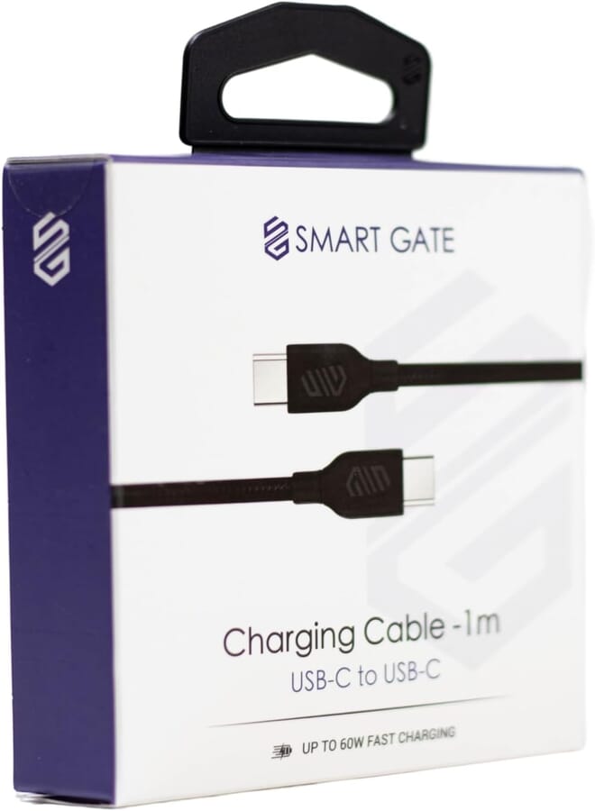Smart Gate Cable SGCA-BCCF100B braided USB-C to USB-C Fast, Shielded 1m Black