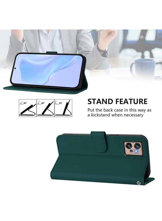 S-TOP Case For Motorola Moto G32 Skin Feel Solid Color Leather Phone Case with Lanyard - Image 3