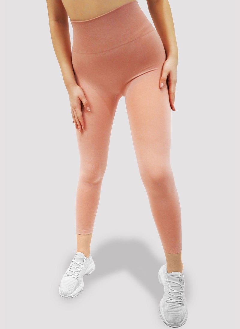 KIDWALA Lounge Leggings - High Waisted Workout Gym Yoga Basic Pants For Women (Small, Pink) - Image 5